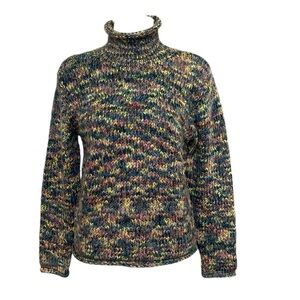Vintage Columbia Sportswear Wool Blend Knit Mock Neck Multicolor L